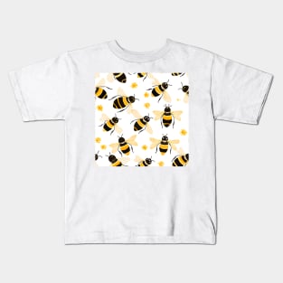 Honeycomb and Bee Pattern 9 Kids T-Shirt